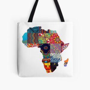 Shopping bag white with Africa
